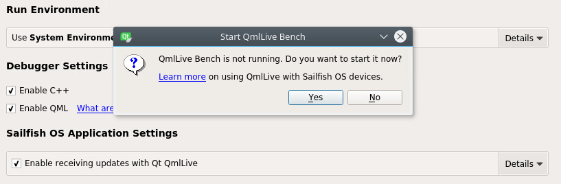Enable receiving updates with Qt QmlLive