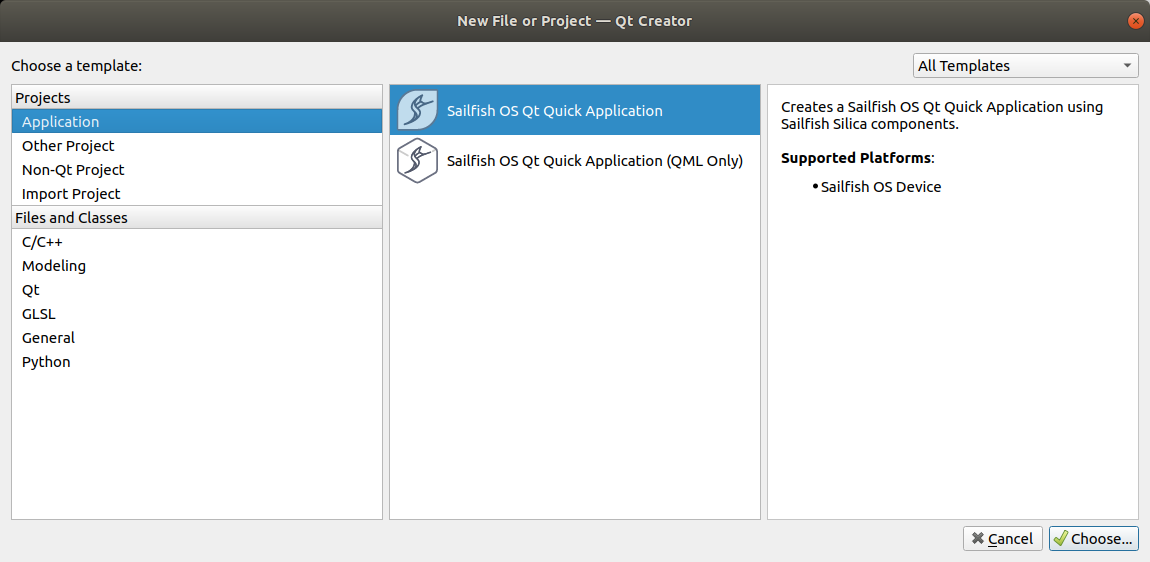 New File or Project wizard