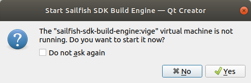 Start Sailfish SDK Build Engine