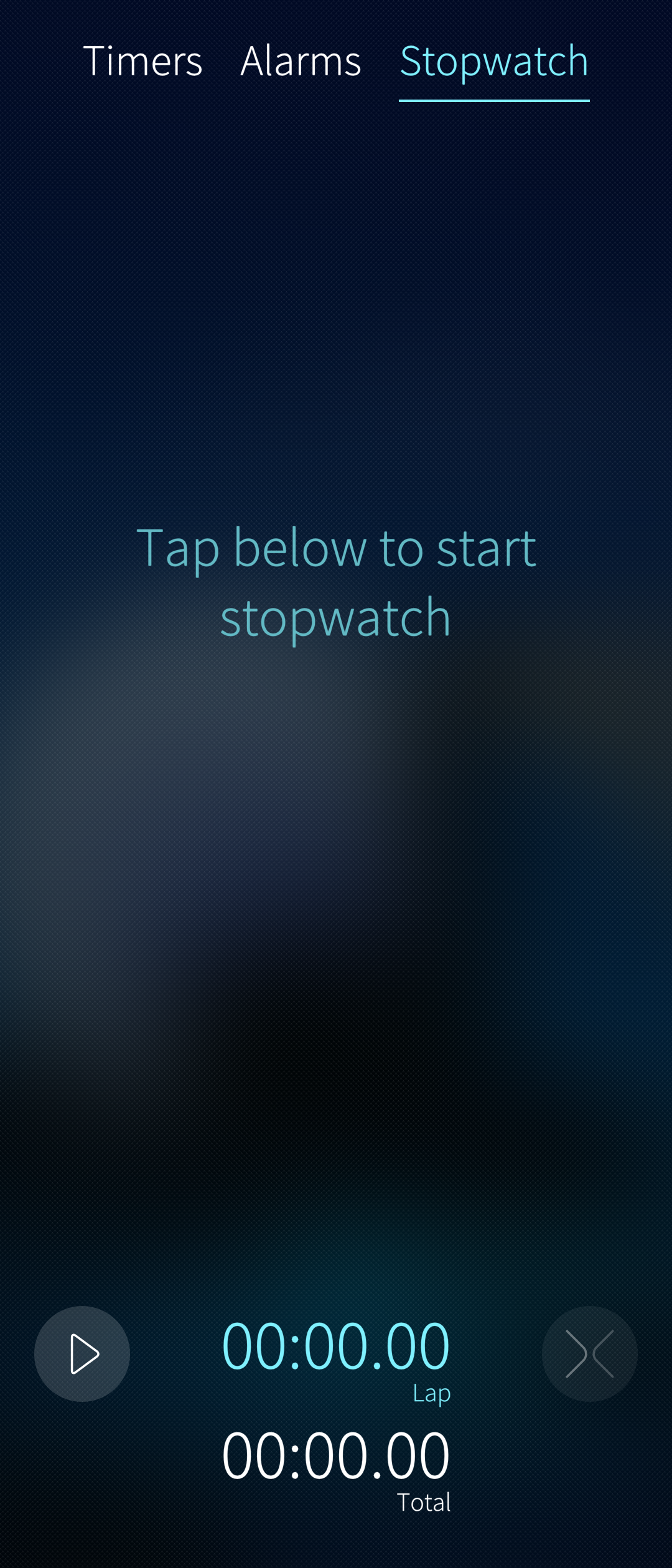 Home view of stopwatch