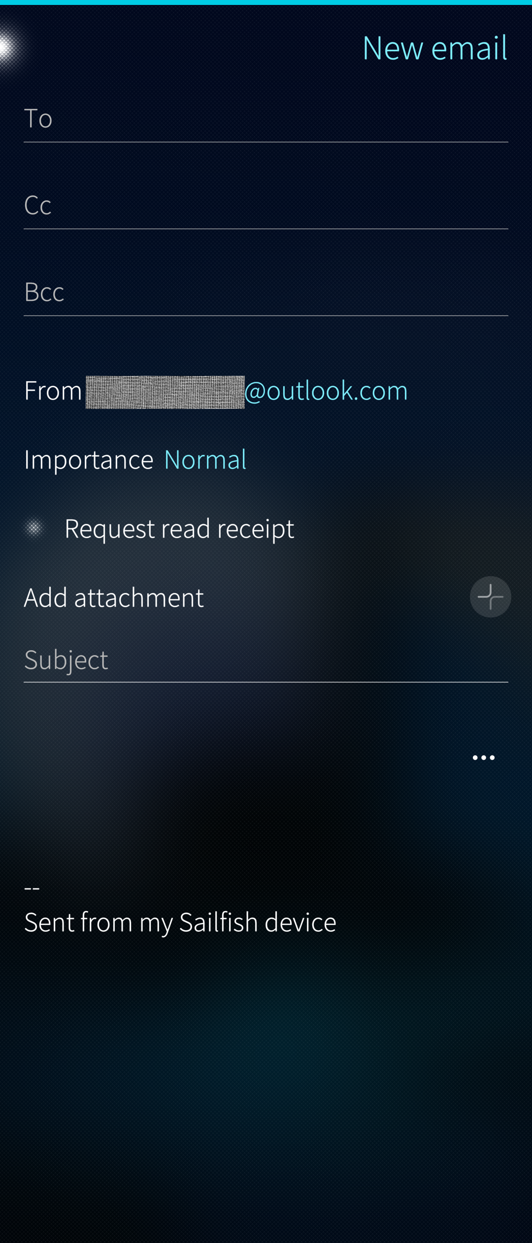 New email - additional settings