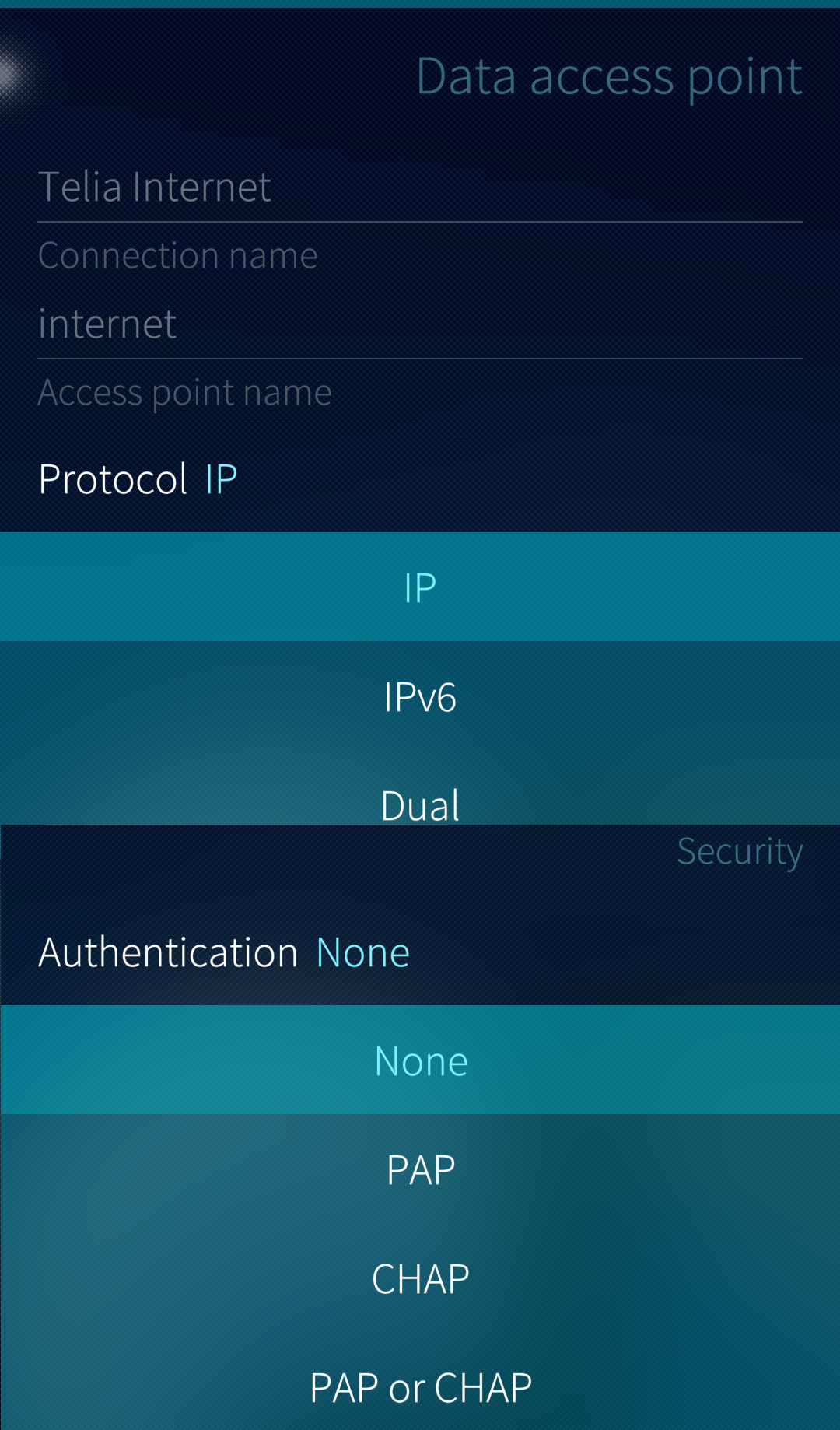 Data access point settings