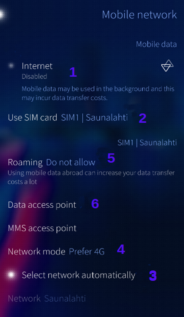 Options for mobile data