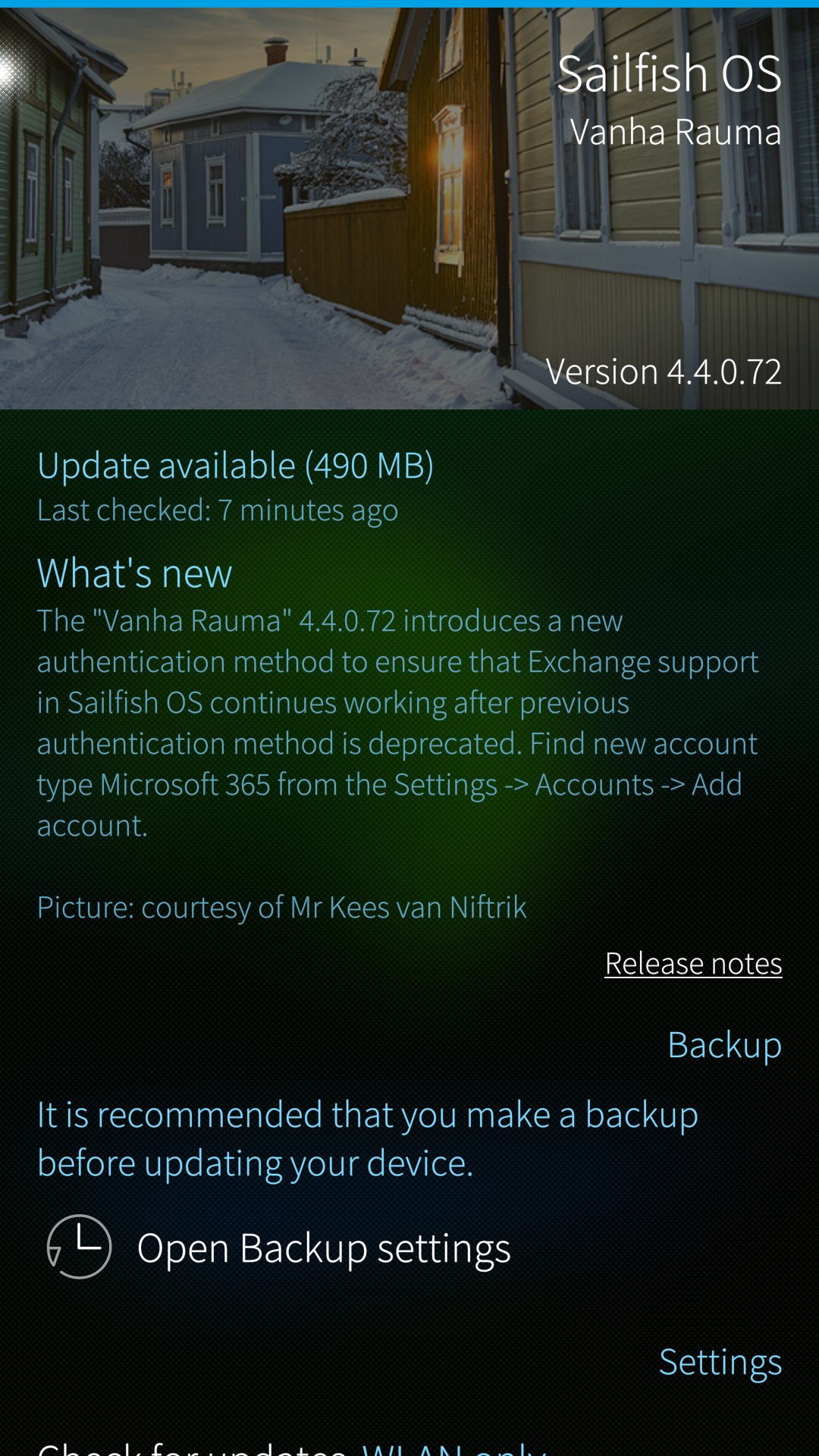 OS update available